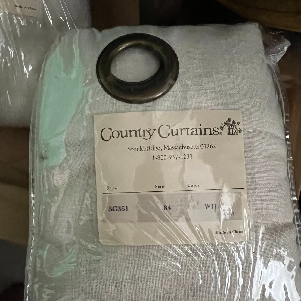 Country Curtains Linen Blend Curtain Panels 52 x 84 NEW Vintage